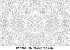 Adult coloring book page with linear pattern Adult coloring book page with linear pattern