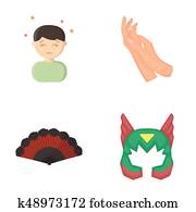 business, medicine, cosmetology and other web icon in cartoon style.mask, Superman, cinema, icons in set collection.