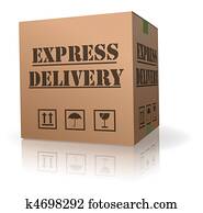 expres, 배달, 판지 상자, 꾸러미