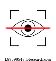 Eye scan icon. Retina scan concept. Black vector logo.