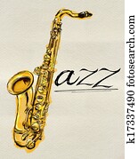 Jazz Saxophone Painting Jazz Saxophone Painting
