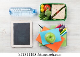 Lunch box and school supplies Lunch box and school supplies
