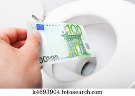 money and toilet