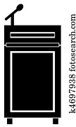 podium, mit, a, mikrophon, -, vektor