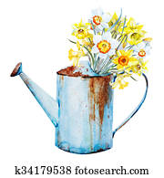 Watercolor spring flowers Watercolor spring flowers
