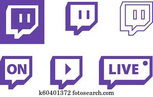 הרעד, חיה, משחקים, וידאו, לשדר, symbols,, דירה, וקטור, איקון, design.