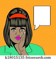 かわいい レトロ 黒人女性 中に 漫画 スタイル クリップアート 切り張り イラスト 絵画 集 K Fotosearch