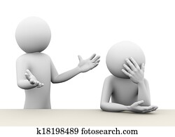 3d, begriff, von, leute, konflikt, abbildung