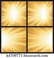 4, שונה, זהוב, אור, מתפוצץ, עם, קסם, stars., גדול, ל, חגיגי, themes,, כמו, חג המולד, או, חדש, years.