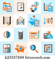 Accounting icons set