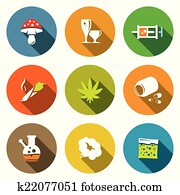 Color Drugs flat icon collection Color Drugs flat icon collection