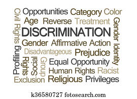 discriminación, palabra, nube