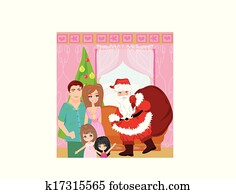 familie kerstmis, thuis