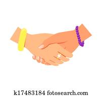 geschäftsfrauen, händeschütteln