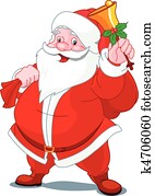 Happy Santa with bell Happy Santa with bell