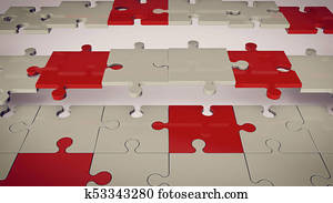 Red, Grey, White Puzzle Floor Red, Grey, White Puzzle Floor