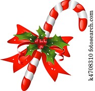 חג המולד, קנה של ממתק, קשט, עם