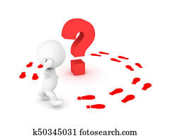 3D Character walking in circles around a question 3D Character walking in circles around a question