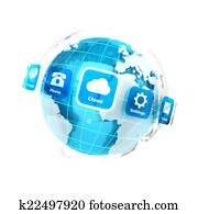 3d, erde, mit, anwendungen, heiligenbilder