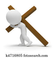 3d, קטן, אנשים, -, מיסב, עובר