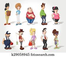 caricatura, ancianos