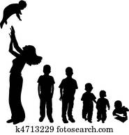 Children silhouettes