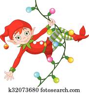 Christmas Elf on Garland Christmas Elf on Garland