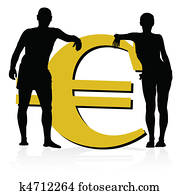 couple leaning on the euro currency couple leaning on the euro currency
