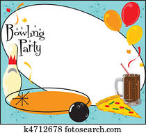 crianças, boliche, partido, convite