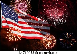 Fireworks - American Flag