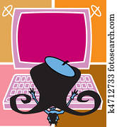 Girl On Computer Clip Art Girl On Computer Clip Art