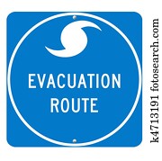 Hurricane Evacuation Route Sign Hurricane Evacuation Route Sign