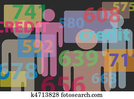 leute, kredit, büro, partitur, berichtskarte, zahlen