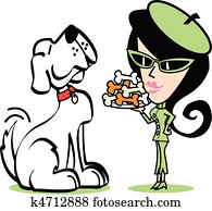 med, hund, kläm konst