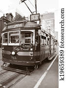 melbourne, cidade, círculo, bonde