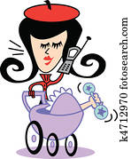 Mom With Baby Stroller Clip Art Mom With Baby Stroller Clip Art