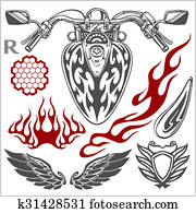 Motorcycle Elements Set Motorcycle Elements Set