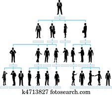 organisasjon, korporativ, diagram, selskap, silhouette, folk