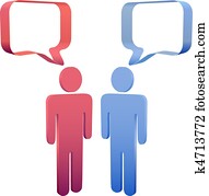 People talk in 3D social media speech bubbles People talk in 3D social media speech bubbles