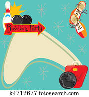 Retro Bowling Party Invitation Retro Bowling Party Invitation