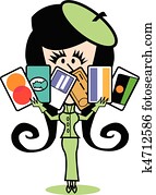  With Credit Cards Clip Art