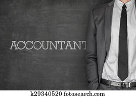 Accountant on blackboard