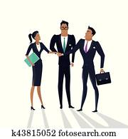 Business Cooperation Concept Vector in Flat Style.