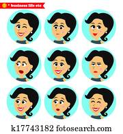 Facial emotions icons set Facial emotions icons set