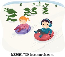 schnee, rohr, kinder schnee, rohr, kinder