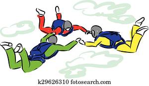 SKY DIVING ILLUSTRATION