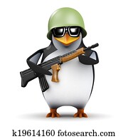3d Soldier penguin 3d Soldier penguin