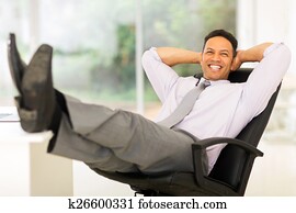 businessman relaxing in office