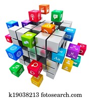 mainīgs, applications, un, media, tehnoloģija, vispārējs