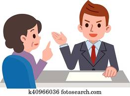 pessoa, consultar, em, a, recepção